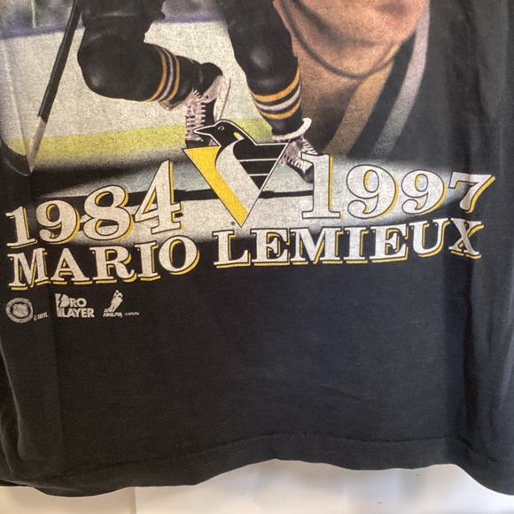 Pittsburgh Penguins Vintage 90’s Mario Lemieux single stitch t-shirt size 2XL - Picture 2 of 15